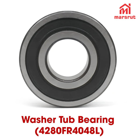 Heavy Duty Front Load Washer Core Rebuild Kit With Legit Tub Bearings And Leak Proof Seals For Smooth Sailing Laundry Days And Zero Hassle Restoration That Truly Delivers. Close-up of a washer tub bearing (4280FR4048L) with steel and rubber materials.