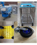 Swivel Caster Wheels With Inflatable Rubber Tires For Industrial Carts And Workbenches Built Tough To Roll Smooth And Handle Heavy Loads Includes Brake Options And Solid 2 Pack Rig, showcasing wheels and cart details.