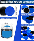 Top Shelf Heavy Duty Rubber Tire Patches 800 Count Bucket, 42mm patches in circular shapes for vehicle tire repairs.