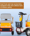 25 Mile Range 4 Wheel Mobility Scooter For Adults And Seniors with anti-collision bars, bright lights, and sturdy basket.