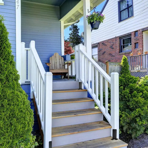 Four Pack Adjustable Deck Post Anchor Brackets Fits 1.5x1.5, 2x2, 2x4, 4x4 Posts on porch railing installation