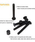 Built Different M6 Hex Socket Cap Bolts And Slotted Barrel Nuts Assortment Kit For Crib Cot Bed Furniture Hardware Screw Replacements With No Sweat Setup In Classic Black Finish - carbon steel bolts for assembling furniture.