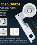 Beefed Up Replacement Dryer Roller Kit for Front Load Dryers with 4561EL3002A idler pulley in galvanized steel and plastic