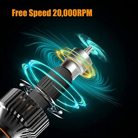 High Output 90 Degree Air Angle Grinder Kit 20K RPM 03 Motor Mini Die Grinder With Heads showing rotary mechanism and airflow.