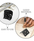 Rock Solid Heavy Duty L Shaped Corner Brackets With Screws, easy installation on wood, featuring six slot holes.
