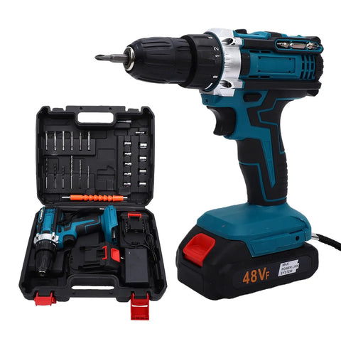 Tough As Nails Cordless Drill Set Featuring Dual Speed Control And Forward Reverse Switch Powered By Powerful Battery in toolkit
