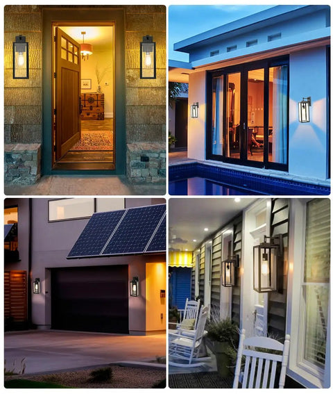 Top Tier 2 Pack Outdoor Wall Lanterns Standout With Heavy Duty 18 Inch Build And Foolproof Dusk To Dawn Photocell Sensor for porch and garage