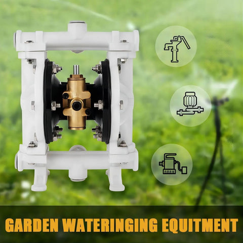 Air Operated Double Diaphragm Pump QBK-15 1/2 inch Outlet 12 GPM Pneumatic Transfer for Chemical and Waste Oil