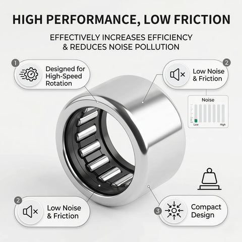 Heavy Duty SCE57 Needle Roller Bearings 5/16 ID By 1/2 OD X 7/16 Wide Straight Up Precision Steel Components For Garage Builds Rock Solid Reliability Pack Of Two, showcasing high-performance design.