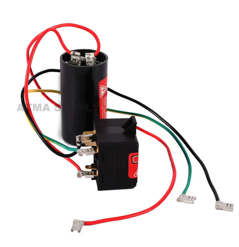 Hard Start Capacitor Kit For 1 To 3 Ton Air Conditioners with wiring and black capacitor, designed to stop compressor buzz.