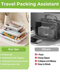 Ridiculously Tough Clear Hard Shell Zipper Cases Including Three Diaper Bag Organizer Pouches Impact Resistant Plastic stacked with toiletries and makeup.