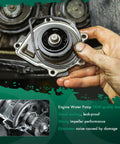 Heavy Duty Water Pump With Gasket Kit For Ford F150 F350 Econoline Bronco Straight Swap Cooling System Upgrade, close-up of pump fitting.