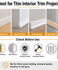 Best for Thin Interior Trim Projects showcasing Heavy Duty Double Headed Skirting Nails For Thin Baseboard Trim And Decorative Molding.
