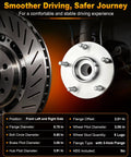 Smooth Rollin Heavy Duty Front Wheel Hub And Bearing Assembly For Dodge Ram 1500 4WD 5 Lug Without Abs 1994 1999 close-up of flange and measurements.