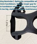 Close-up of Plug-And-Play Handlebar Mounted Bike Repair Stand showing 1.37" dimension and fit guide for 30-35mm handlebars.