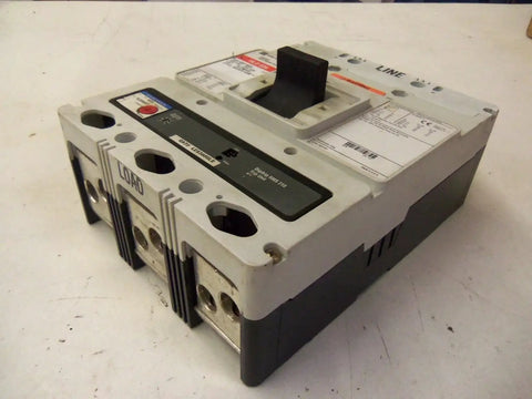 Built Different 65K Amp Circuit Breaker Heavy Duty Nema L Frame Series C Molded Case showing power terminals and reset switch.