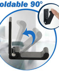 Built Different Matte Black Wall Mount Towel And Coat Hooks, showing foldable design angle for easy wall storage.