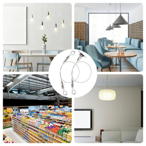 Heavy Duty Picture Hanging Kit With 1.5 Meter Adjustable Stainless Steel Cable And 6 Piece Wire Rope Suspension for gallery walls in modern spaces.