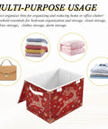 Straight Up Premium Reindeer Collapsible Storage Bins With Lids, Heavy Duty Fabric Organizers For Clothes, stackable bin with grip handles.
