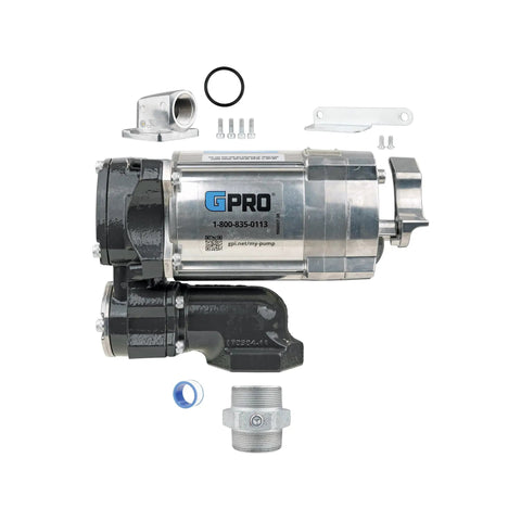 Heavy Duty 20 GPM Fuel Transfer Pump With 1 Inch Outlet For Gasoline And Diesel 115 Volt AC Plug and Play Setup components and fittings.