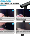 Usage process for 200 Piece Heavy Duty Nylon Dual Lock Cable Tie Buckles With Rugged Storage Case, showing installation steps.