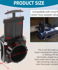 3-Inch RV Waste Valve Body With Handle For Mess-Free Sewer Connection, shown with dimensions, durable replacement fitting for campers