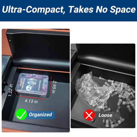 Premium Spiral Screw Tire Repair Kit With 61 Heavy Duty Rubber Plugs in organized storage compartment, compact design.