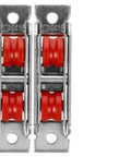 Rugged Sliding Door Pulley Track Set With Silent Dual Wheel Rollers And Rigged Tight Stainless Steel Nylon Bearings close-up of dual wheel rollers