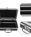 Heavy Duty Aluminum Toolbox With Secure Snap Latch And Rugged Carry Handle For Smart Hardware Organizing And Quick Load Out Outdoor Jobs Or Weekend Garage Grind showing black interior and metal handle.