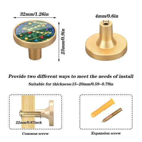 Four Pack Trippy Paint Drip Cabinet Knobs For Kitchen And Bathroom Zinc Alloy Drawer Pulls with 32mm head and two screw types.