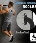 Man using Hella Tough Stainless Steel Shower Grab Bars For Seniors And 12 Inch Anti Slip Bathroom Hand Rails, wall mounted.