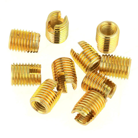 Brass Self Tapping Thread Inserts Repair Kit With 50 Pieces For Quick Hole Fixes And Strong Thread Restoration Easy Install Without Drilling Or Pre Tapping Needed Perfect For Broken Bolts, M3-M12 brass inserts