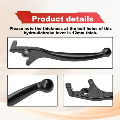 Right Hydraulic Disc Brake Lever For Dirt Pit Bikes 90cc To 125cc With 8mm Bolt Hole And 12mm Thick Mount, black finish.