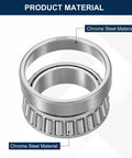 Built Tough Chrome Steel Tapered Roller Bearing Cone and Cup Set with 35 mm Bore showing chrome steel materials and design details.