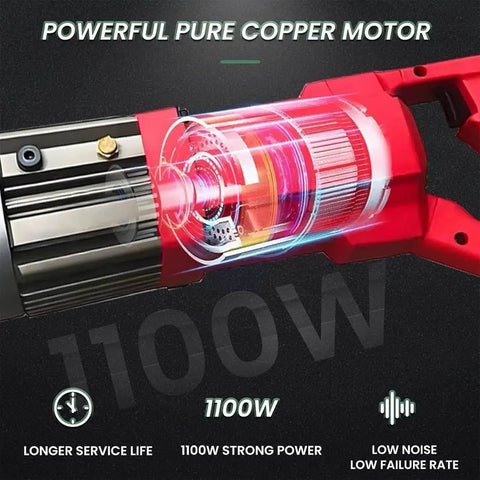Heavy Duty Electric Hydraulic Rebar Bender and Cutter Beast Crushes 4 to 22 mm Steel Bars Fast with 1100 Watt Motor motor details close-up