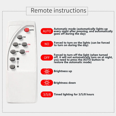 Remote control for Heavy Duty Solar LED Floodlight With Fast Trigger Motion Sensor Weatherproof Frame And Blinding Output For Side Yard Perimeter Gate Fence Barn Porch 30W