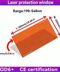 Straight Up Heavy Duty Laser Safety Window Orange Polycarbonate Sheet For 190 To 540 Nm OD6 Plus 40 Percent VLT dimensions 500mm x 250mm.