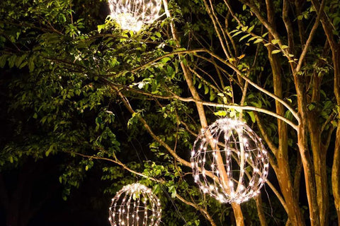 16 Inch LED Light Ball For Indoor And Outdoor Use With Warm White Lights Waterproof And Durable Lightweight Holiday Decor in trees