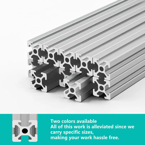 Built Different 2020 T Slot Aluminum Extrusion Profiles 10 Pack 48 Inch Anodized Silver Linear Guide Rails stacked for CNC projects.