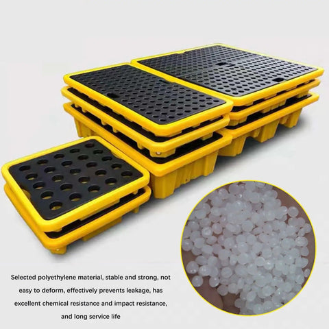 Stacked Anti Slip Oil Spill Containment Tray For Workshops And Garages, Durable Polyethylene Platform, Leakproof Storage