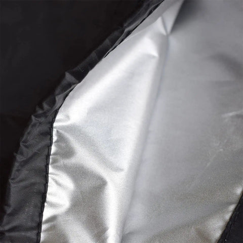 Close-up of silver-coated interior of Beige 3 Seater Patio Swing Canopy Replacement Top Cover Waterproof 210D Oxford Cloth