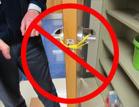 Incorrect door securing method, unsuitable for 10 Pack Lockdown Magnetic Strips For Door Frames Heavy Duty Security Magnets