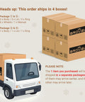 Solid Rugged Extra Large Rolling Storage Containers With Secure Snap On Lids And Heavy Duty Wheels Badass Collapsible Cabinet Drawers For Garage Organization Stackable Plastic Bin Set Of Eight In Crisp White shipping in four packages with delivery truck.