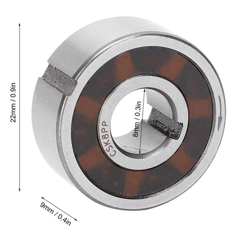 Heavy Duty One Way Clutch Bearing CSK8PP 2 Pcs Sprag Freewheel Assembly, 8mmID X 22mmOD X 9mmW, durable design for machinery.