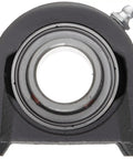 Hella Rugged Cast Iron Pillow Block With Setscrew Locking And Dual Bolts For Reliable Shaft Support and Easy Install, front view.
