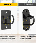 Comparison of Totally Legit 3 Pack Wall Anchors For Resistance Bands And Heavy Duty Workout Hooks, showing strong multi-point welding vs weak single point.