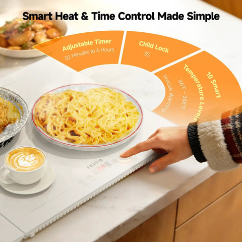Extra Long Buffet Warming Tray Set 47 By 15 Inches 3 In 1 Modular Warmer With Independent Temperature And Timer Controls Glass Heat Mat
