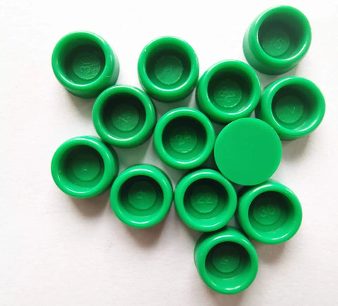 Road Ready Dust Caps For Linear Slide Guideway Rails 20 mm Hgh20 Hsr20 Hgw20 Egh20 Egw20 20 Pack green plastic caps arranged on a white background.