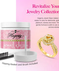 Top Tier Jewelry Cleaning Kit For Diamonds Gold And Platinum Sweeps Grime Away includes liquid solution, dipping basket, and brush.