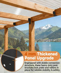 Beefy Four Pack Heavy Duty 4x4 Post Anchor and Joist Connector Brackets Without Screws securing wood beams on pergola.